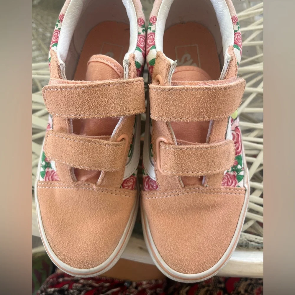 Vans old skool Peach Floral Frog Sneakers - Picture 6 of 11